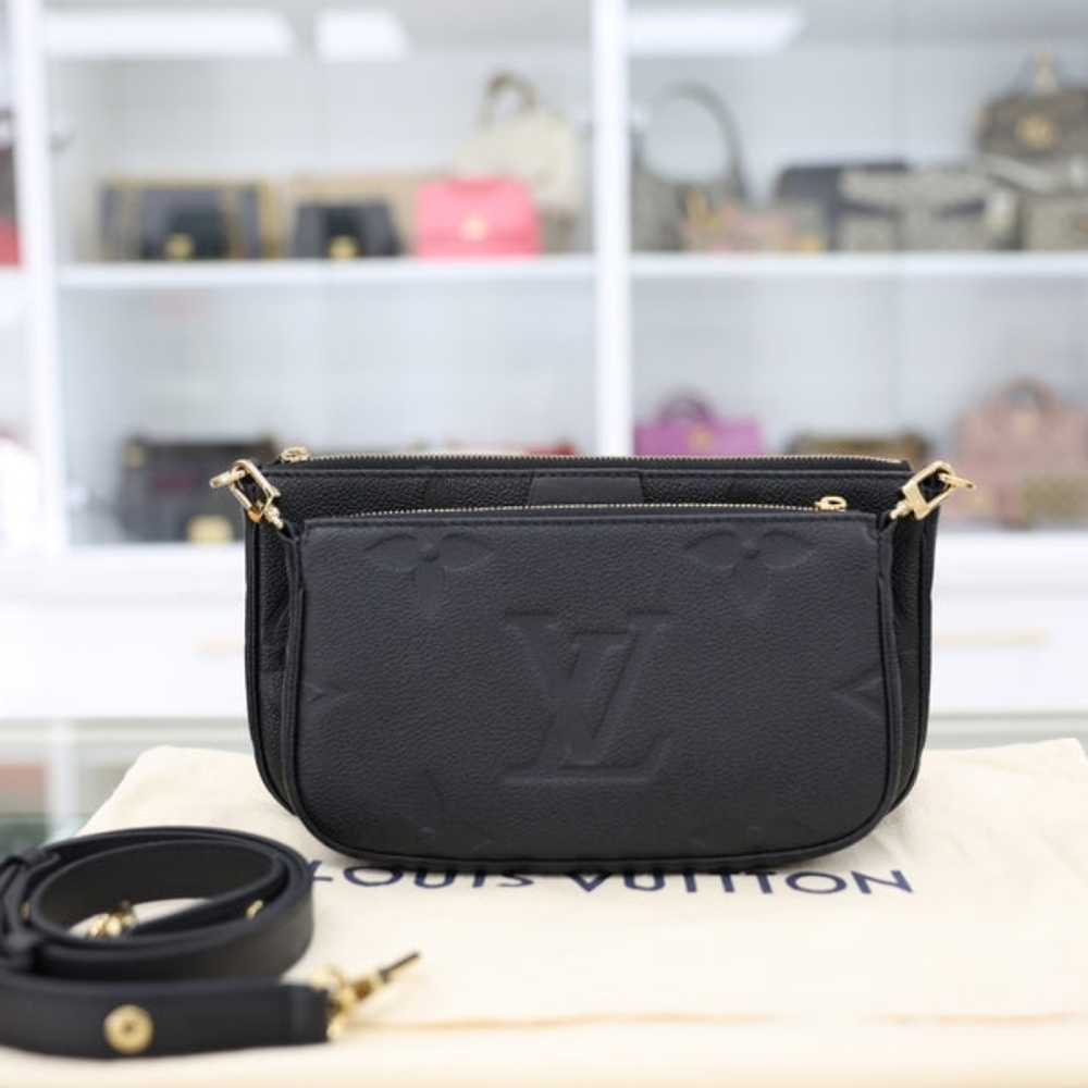 Louis Vuitton Multi Pochette Monogram Empreinte Leather Bag In Black - Picture 3 of 7